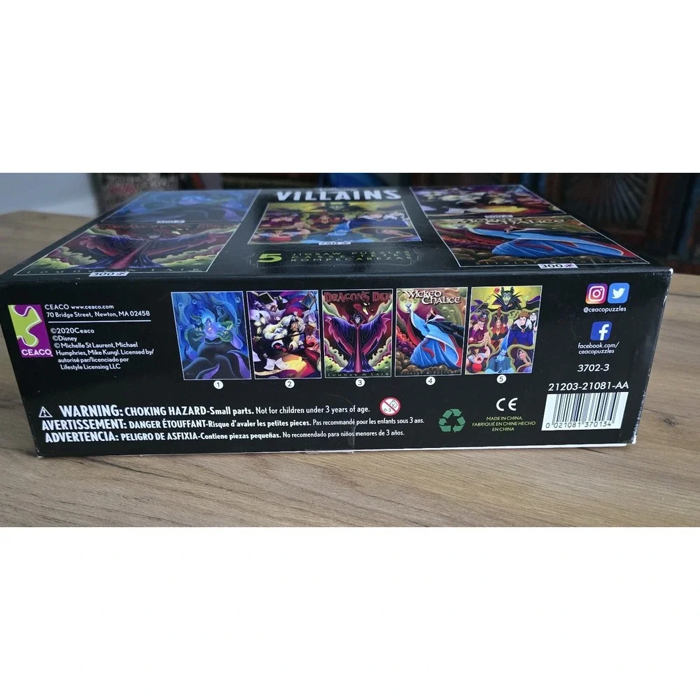 Disney Villains 5 Jigsaw Puzzle Set Ceaco 3702-3 Maleficent Ursula 2350 Pieces